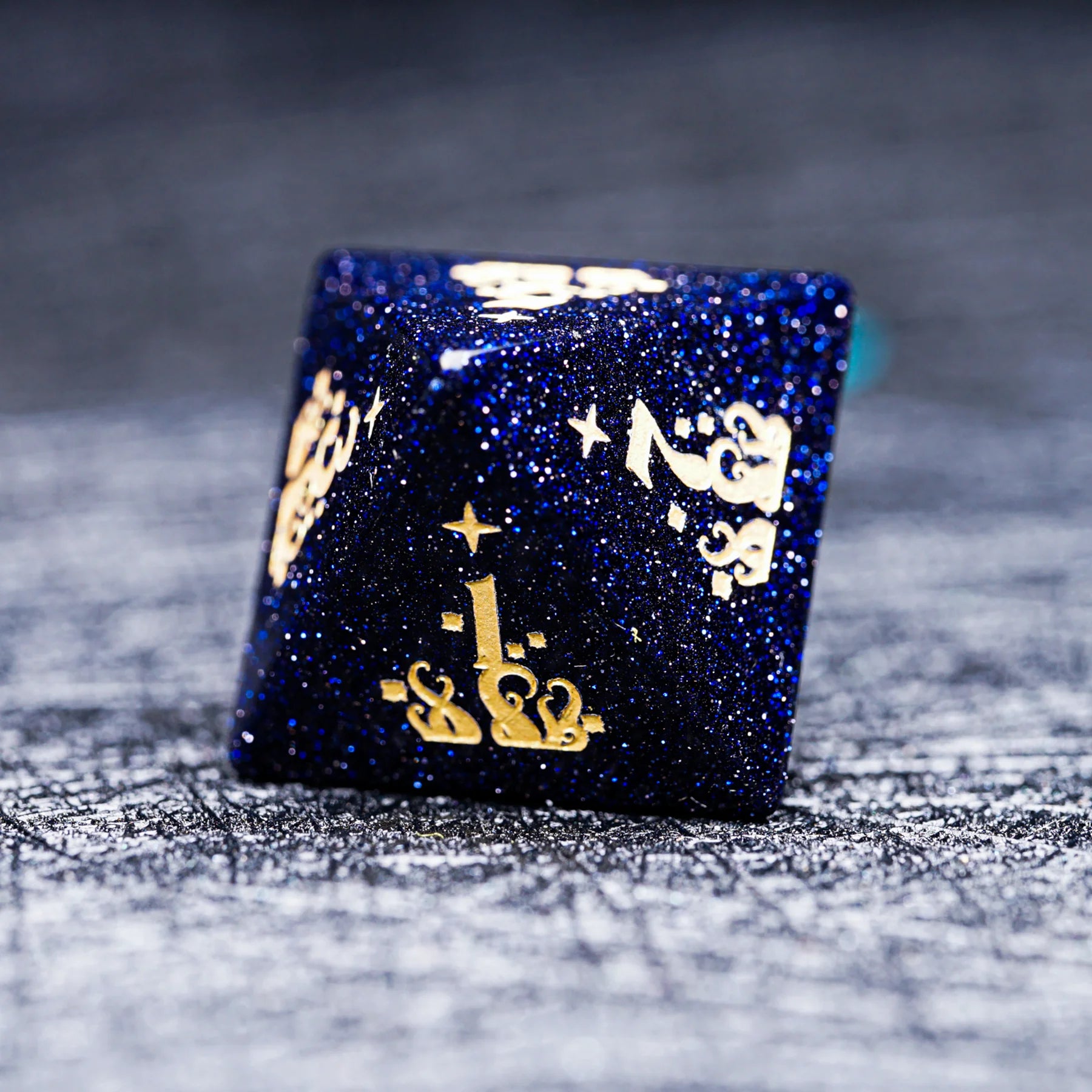 Star Murmur · Blue Sandstone Engraved Gemstone Dice Set