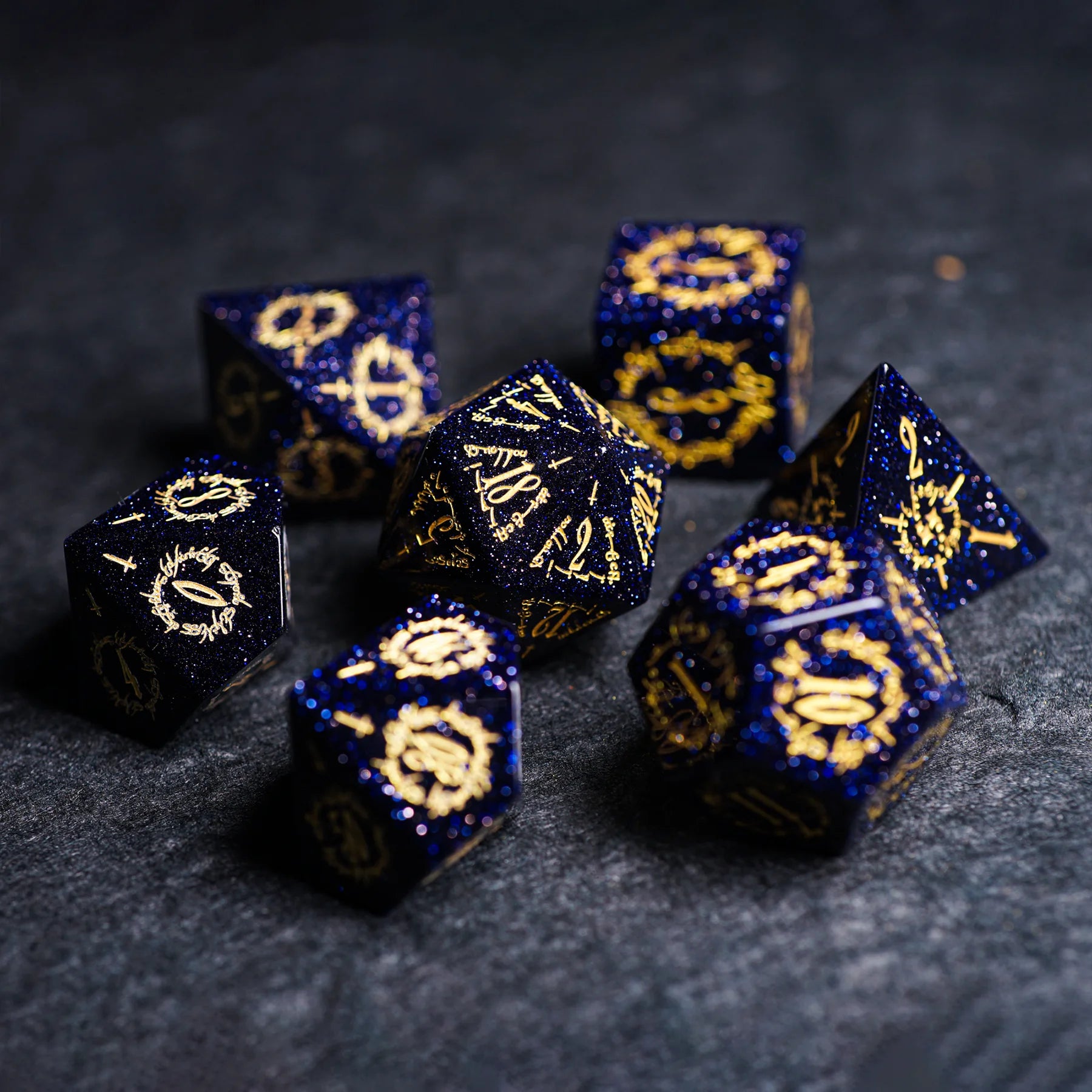 Starlight Arcanist · Blue Sandstone Dice Set