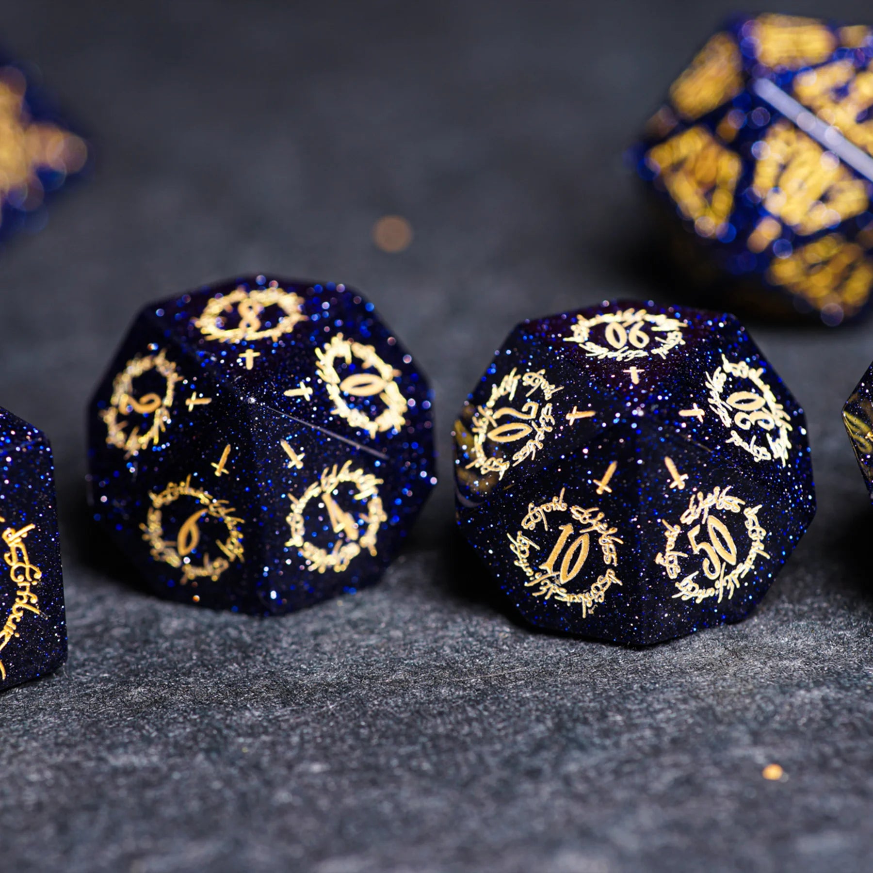 Starlight Arcanist · Blue Sandstone Dice Set