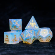 Void Glimmer · Opal Engraved Gemstone Dice Set