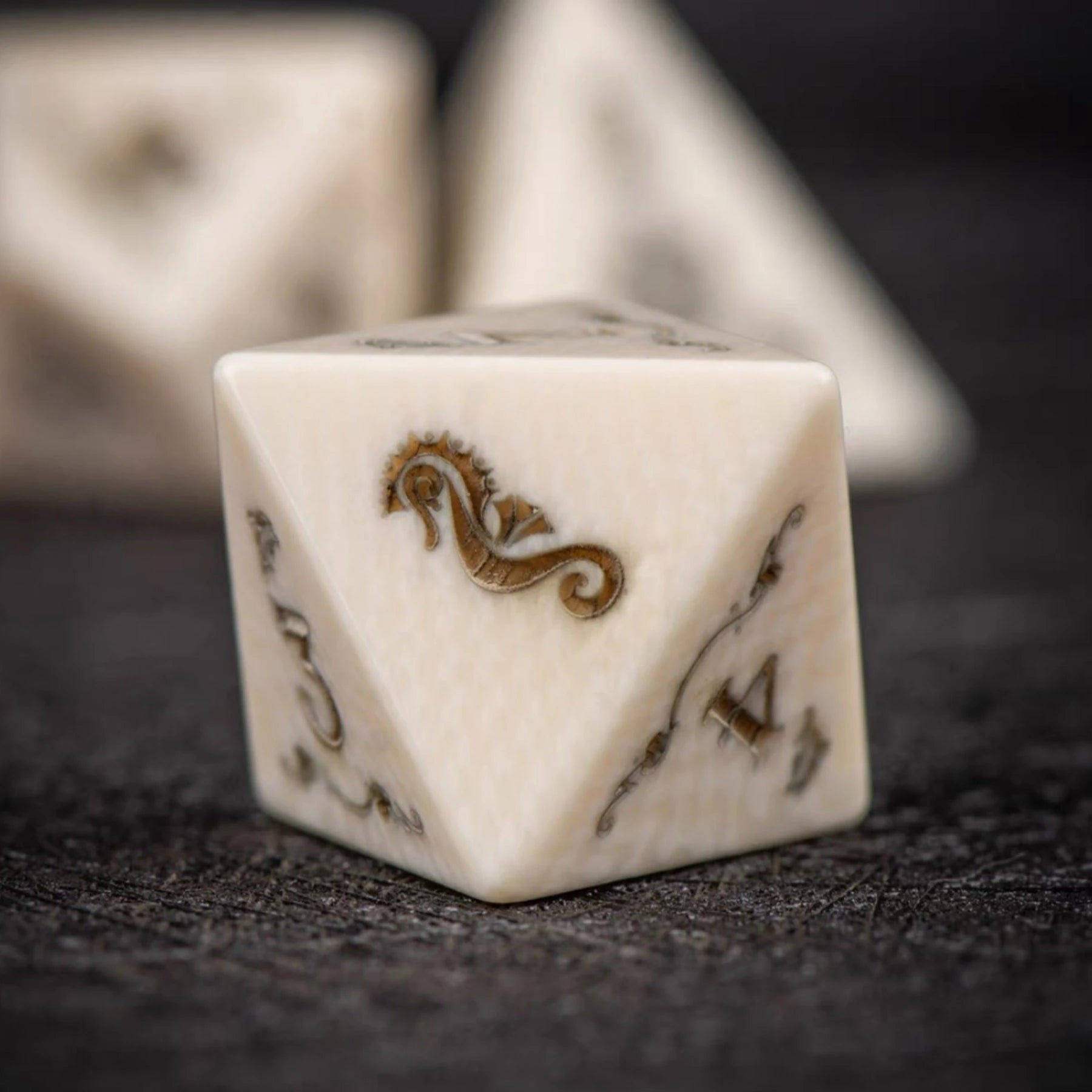 When a Whale Falls, Life Awakens — Natural Whale Bone Engraved Dice Set (Limited Edition)